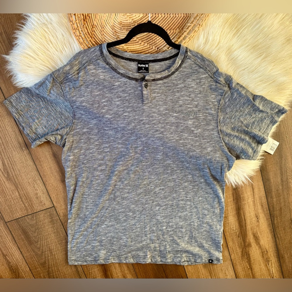 Hurley Black White Button T-Shirt Size Small